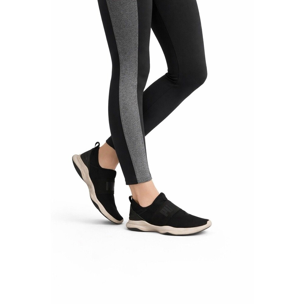 PUMA Womens 8.5 Black Slip-On Sneakers Athletic Running Comfort Shoes Mesh Soft